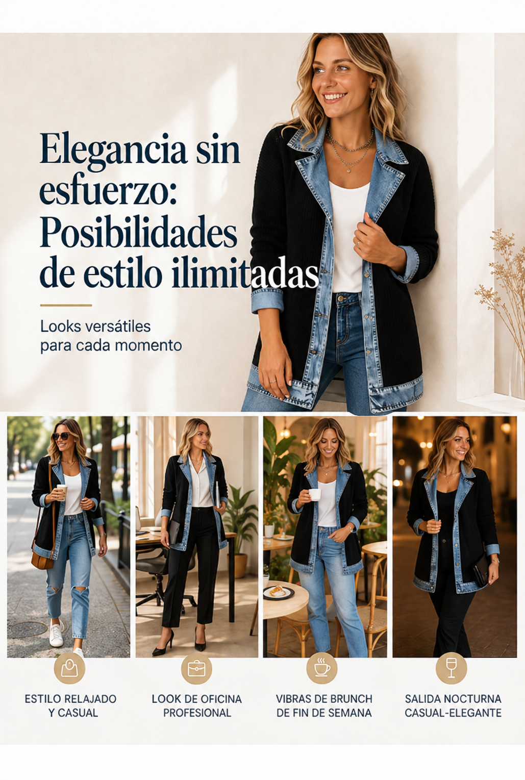 Valen - Chaqueta Patchwork