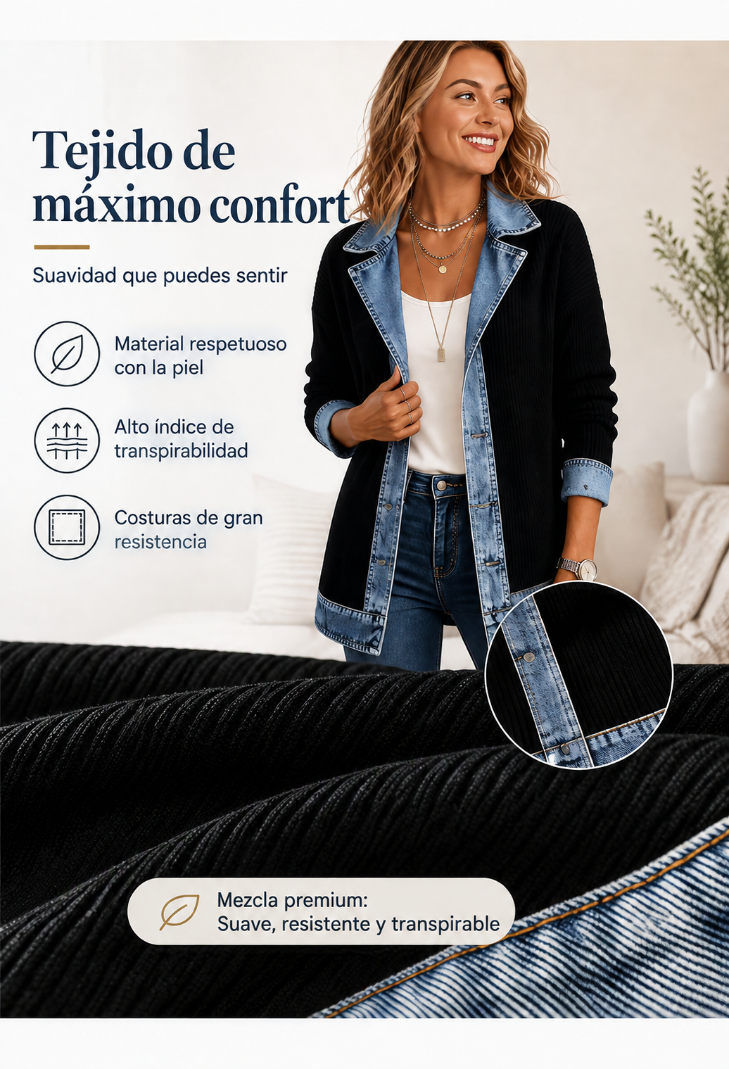 Valen - Chaqueta Patchwork