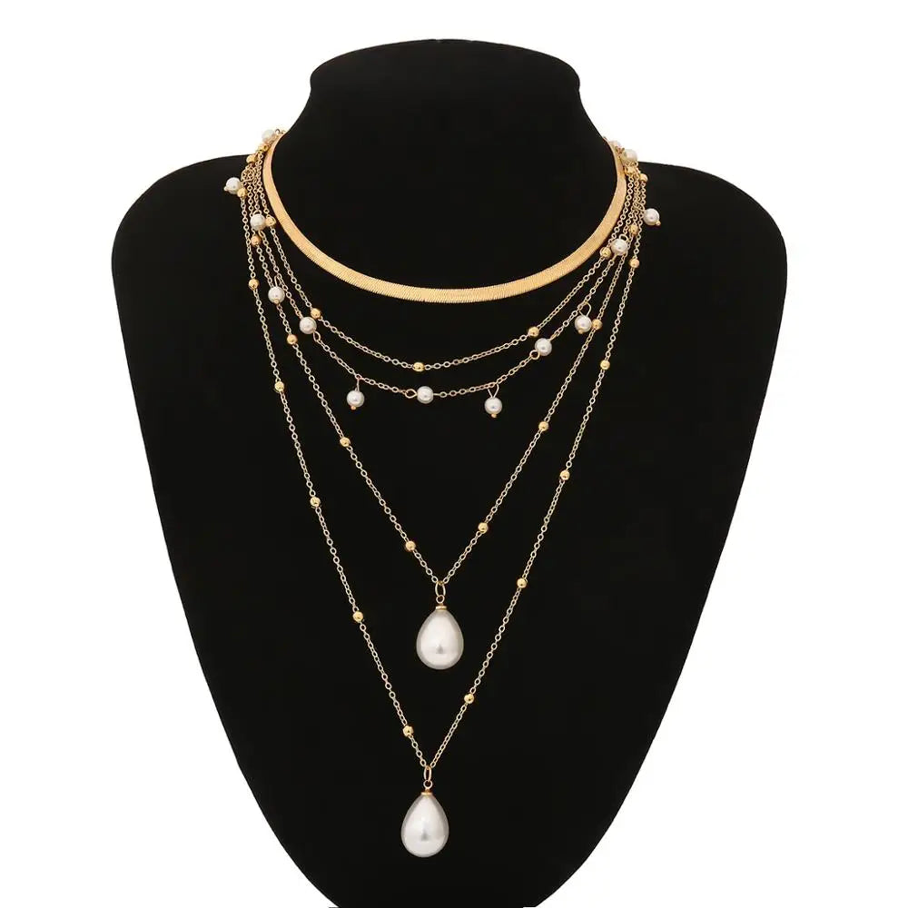 Isadora – Collar de Perlas Multicapa