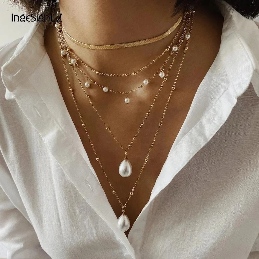 Isadora – Collar de Perlas Multicapa