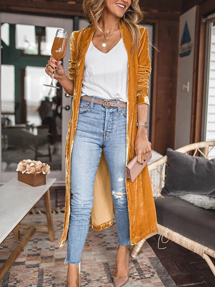 Vega - Maxi Cardigan Terciopelo