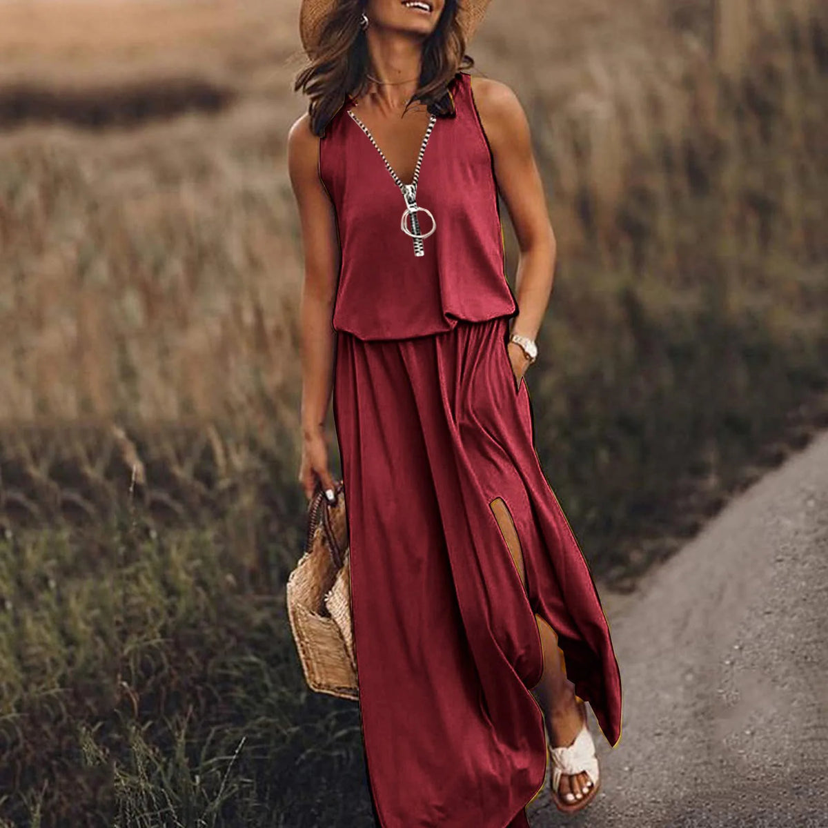 Amara - Vestido Vintage en V