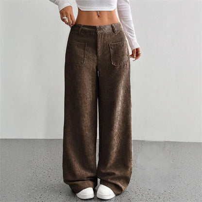 Clara – Corte Wide Leg Pantalón de Pana