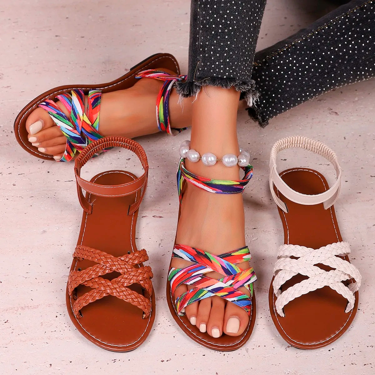Sofia - Sandalias de tacón bajo