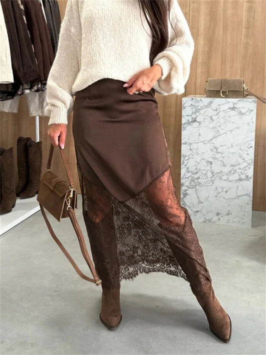 Luna - Falda Maxi de Encaje