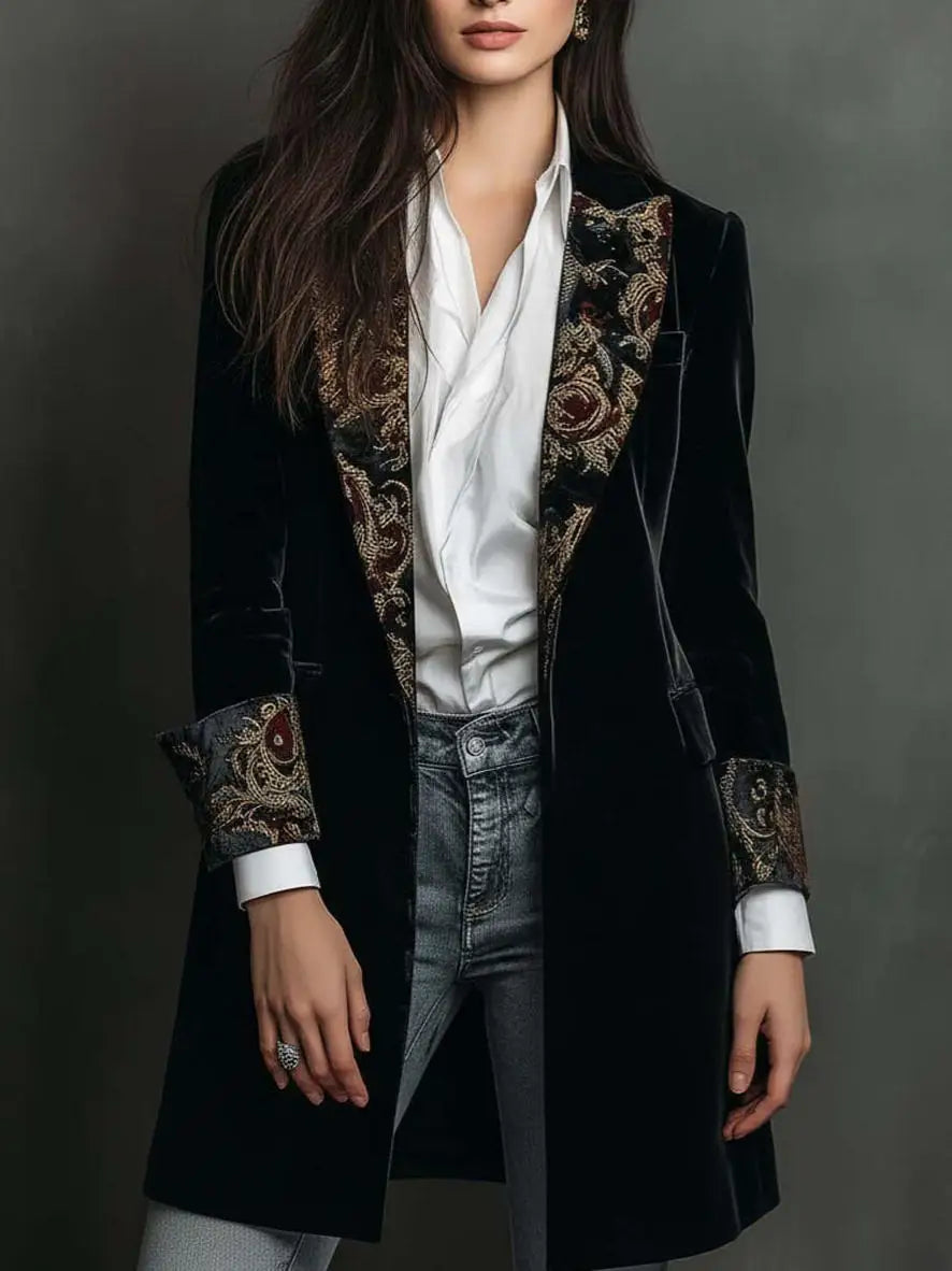 Alessia - Blazer de Terciopelo Floral