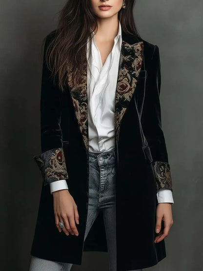 Alessia - Blazer de Terciopelo Floral