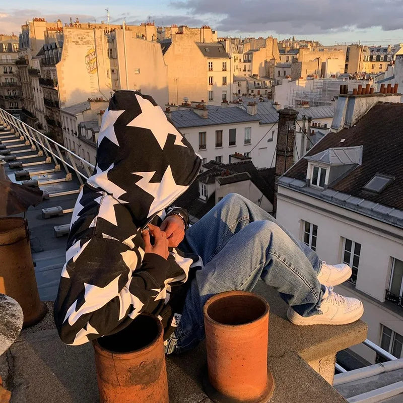 Sudadera con estampado de estrella Y2K