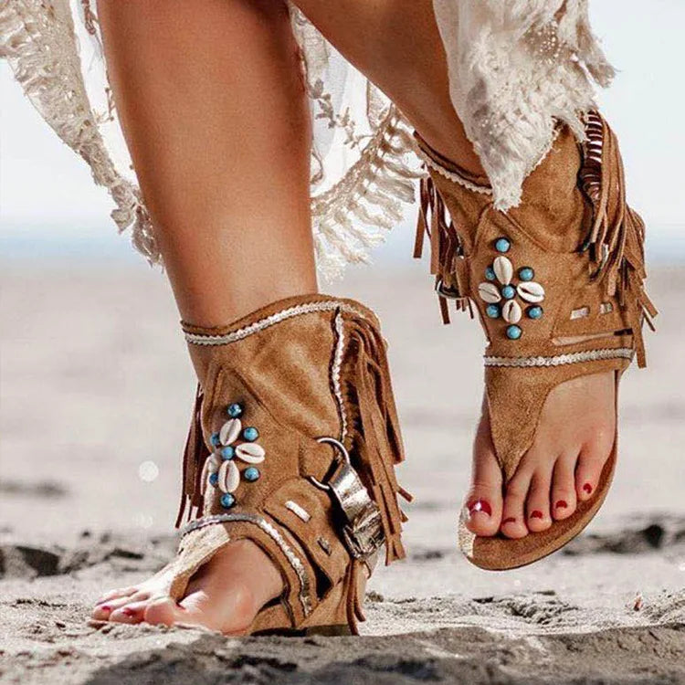 Gladiadora - Sandalias con Flecos