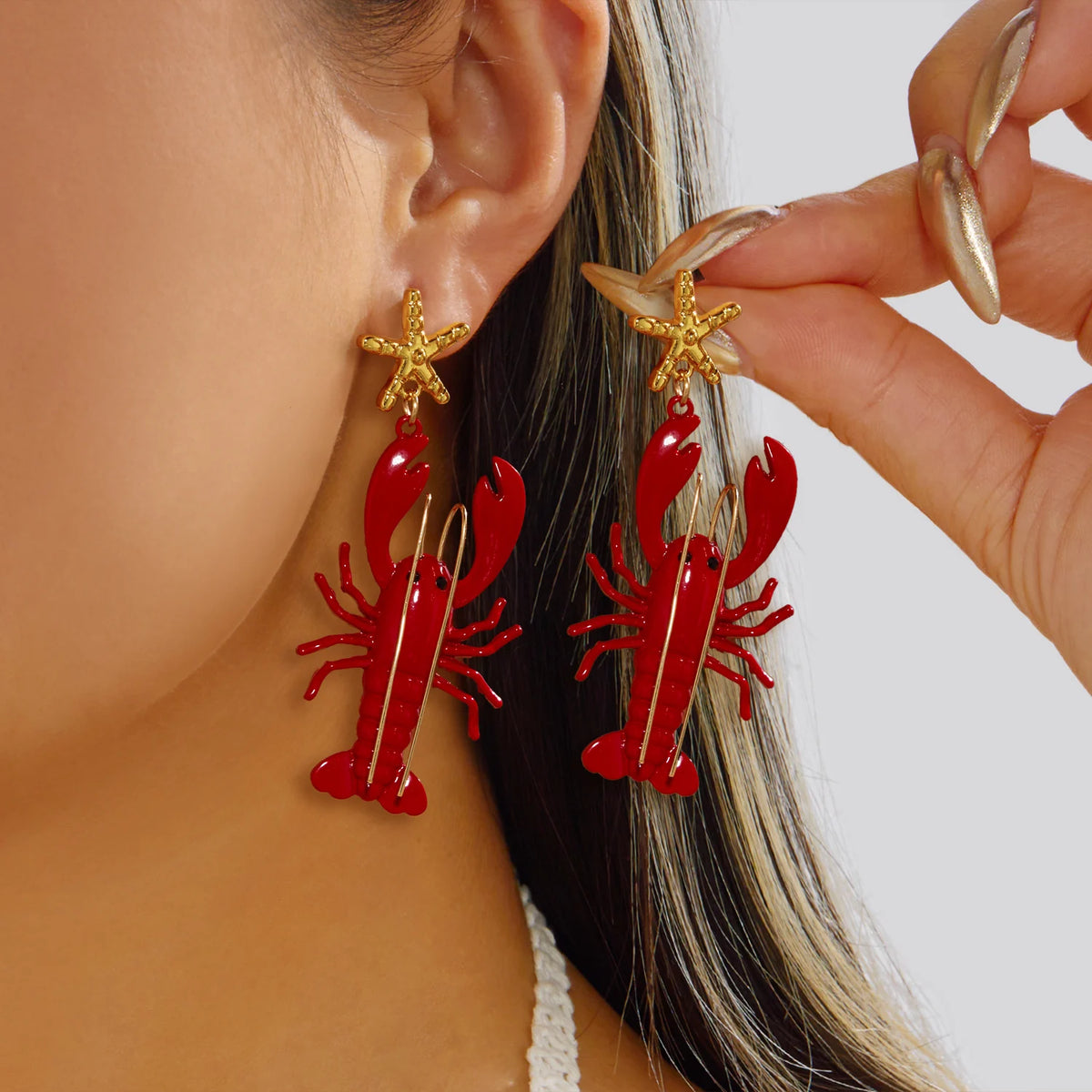 Coralia – Pendientes Inspiración Langosta
