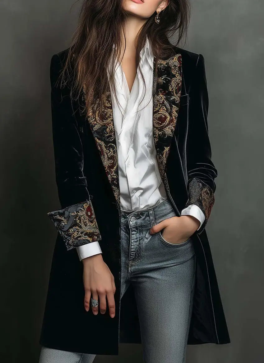 Alessia - Blazer de Terciopelo Floral