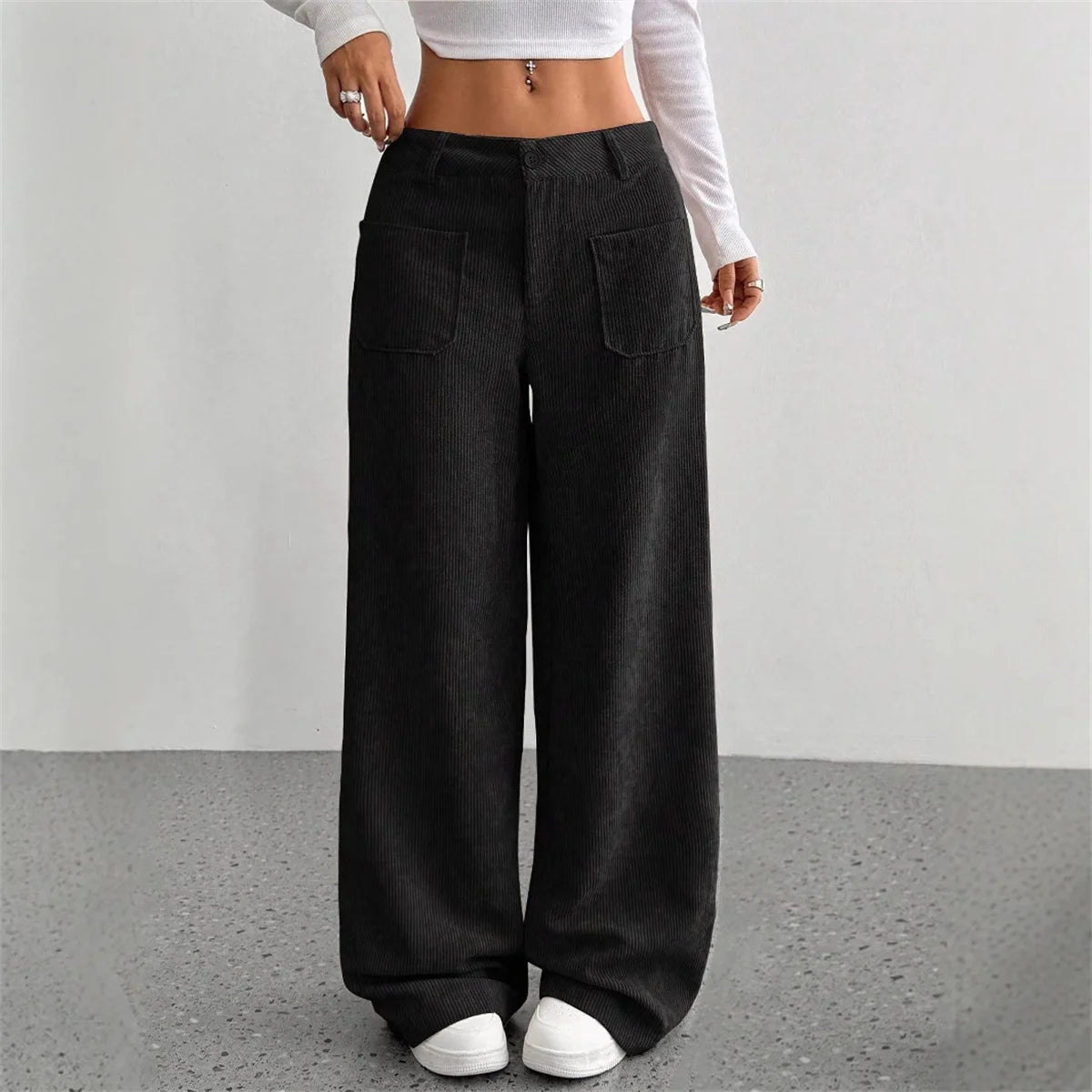 Clara – Corte Wide Leg Pantalón de Pana