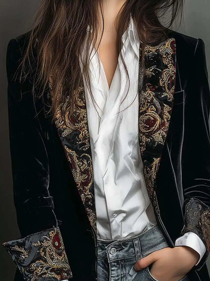 Alessia - Blazer de Terciopelo Floral