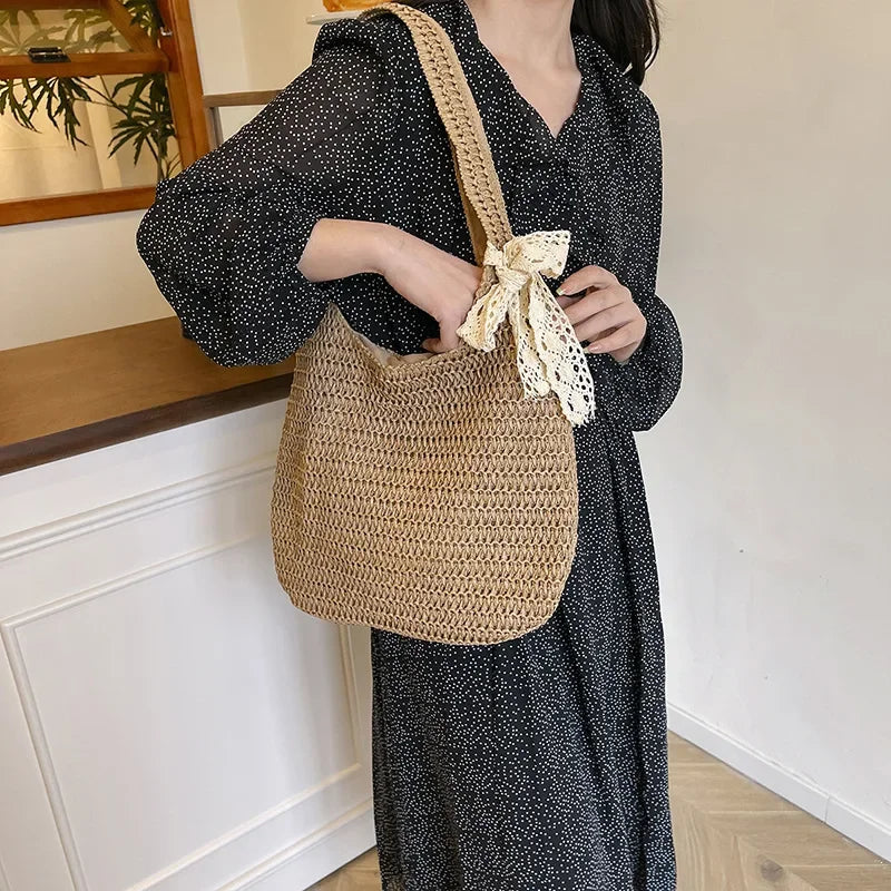 Lía – Bolso de Rafia Tejido