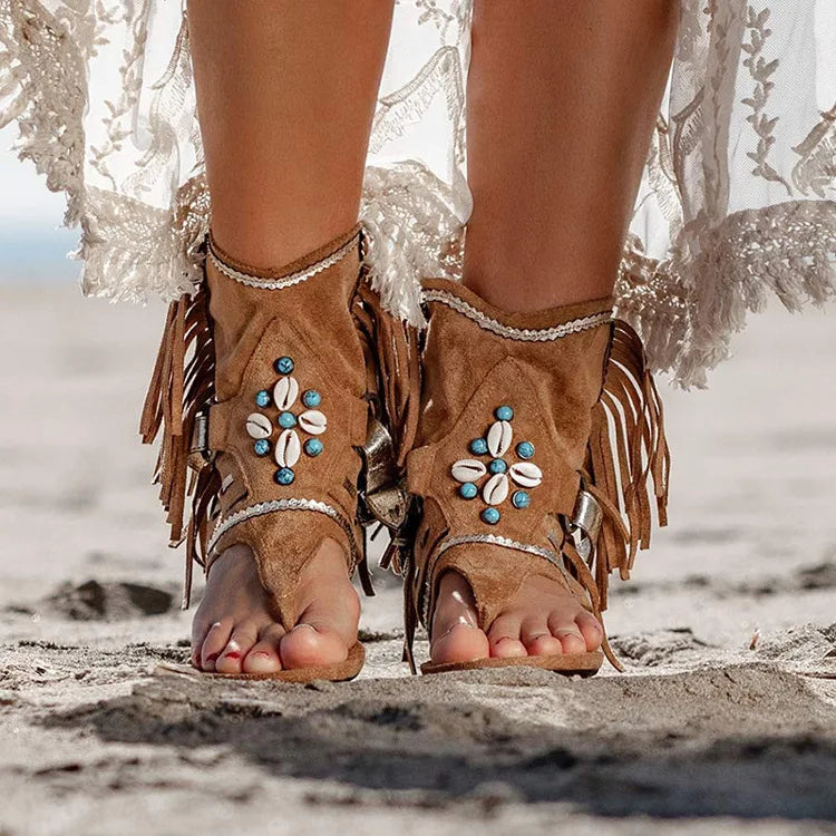 Gladiadora - Sandalias con Flecos