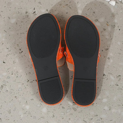 Martina - Sandalias con cadena y estampado