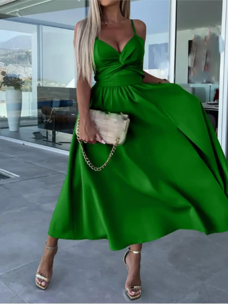 Uxía - Vestido Midi Sin Espalda