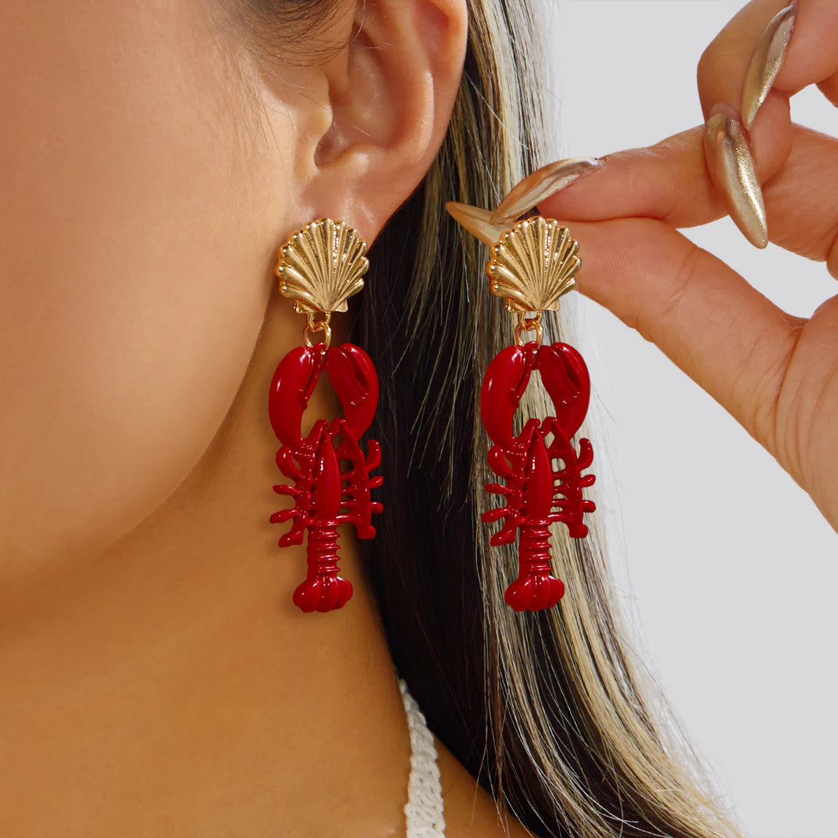 Coralia – Pendientes Inspiración Langosta