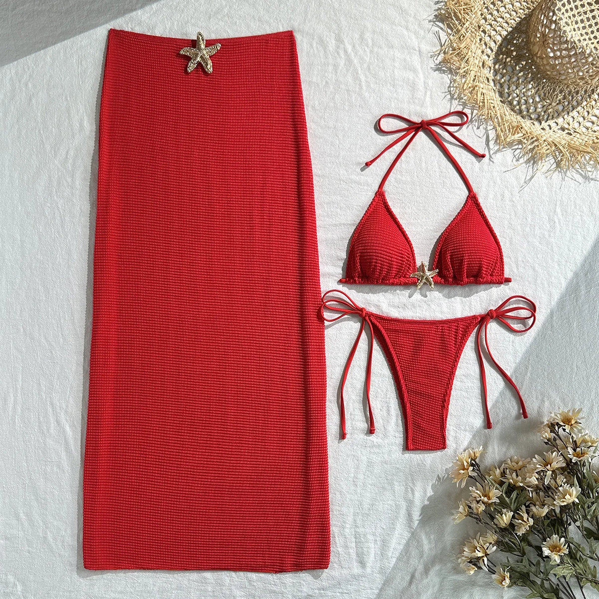 Sofia - Conjunto de Bikini y Falda de Malla