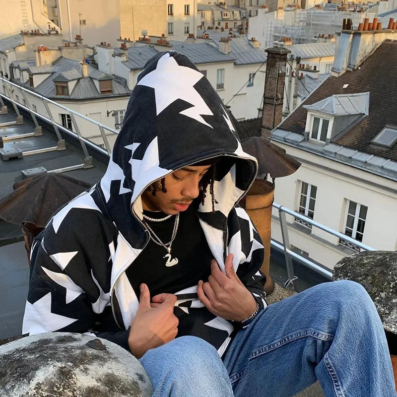 Sudadera con estampado de estrella Y2K