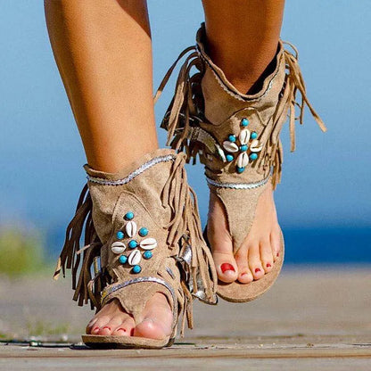 Gladiadora - Sandalias con Flecos