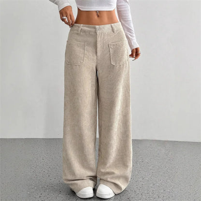 Clara – Corte Wide Leg Pantalón de Pana