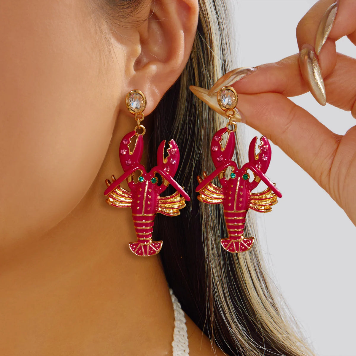 Coralia – Pendientes Inspiración Langosta