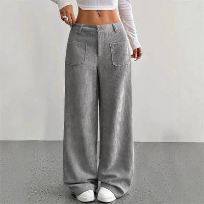 Clara – Corte Wide Leg Pantalón de Pana