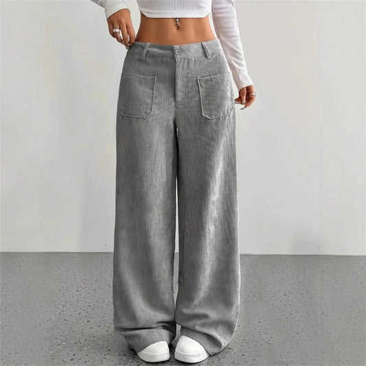 Clara – Corte Wide Leg Pantalón de Pana