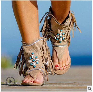 Gladiadora - Sandalias con Flecos