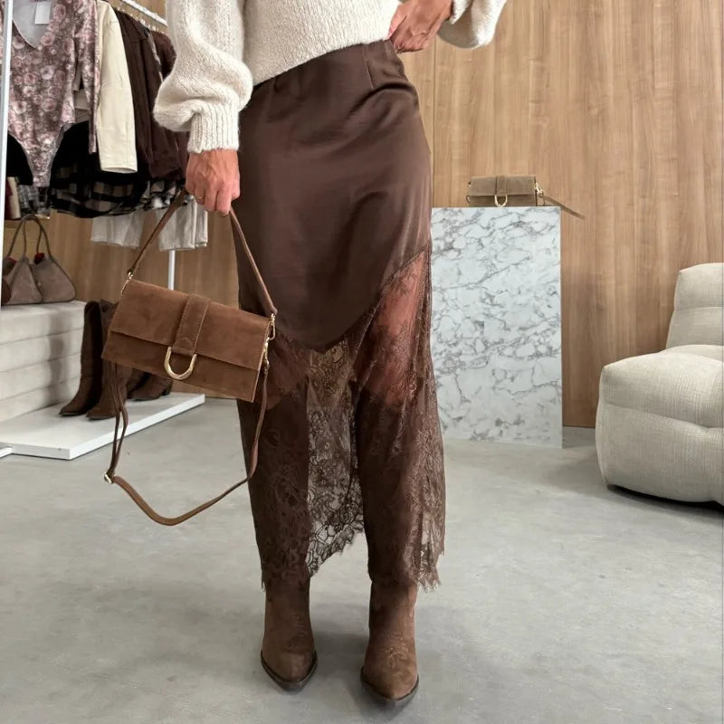 Luna - Falda Maxi de Encaje