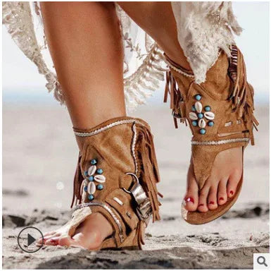 Gladiadora - Sandalias con Flecos