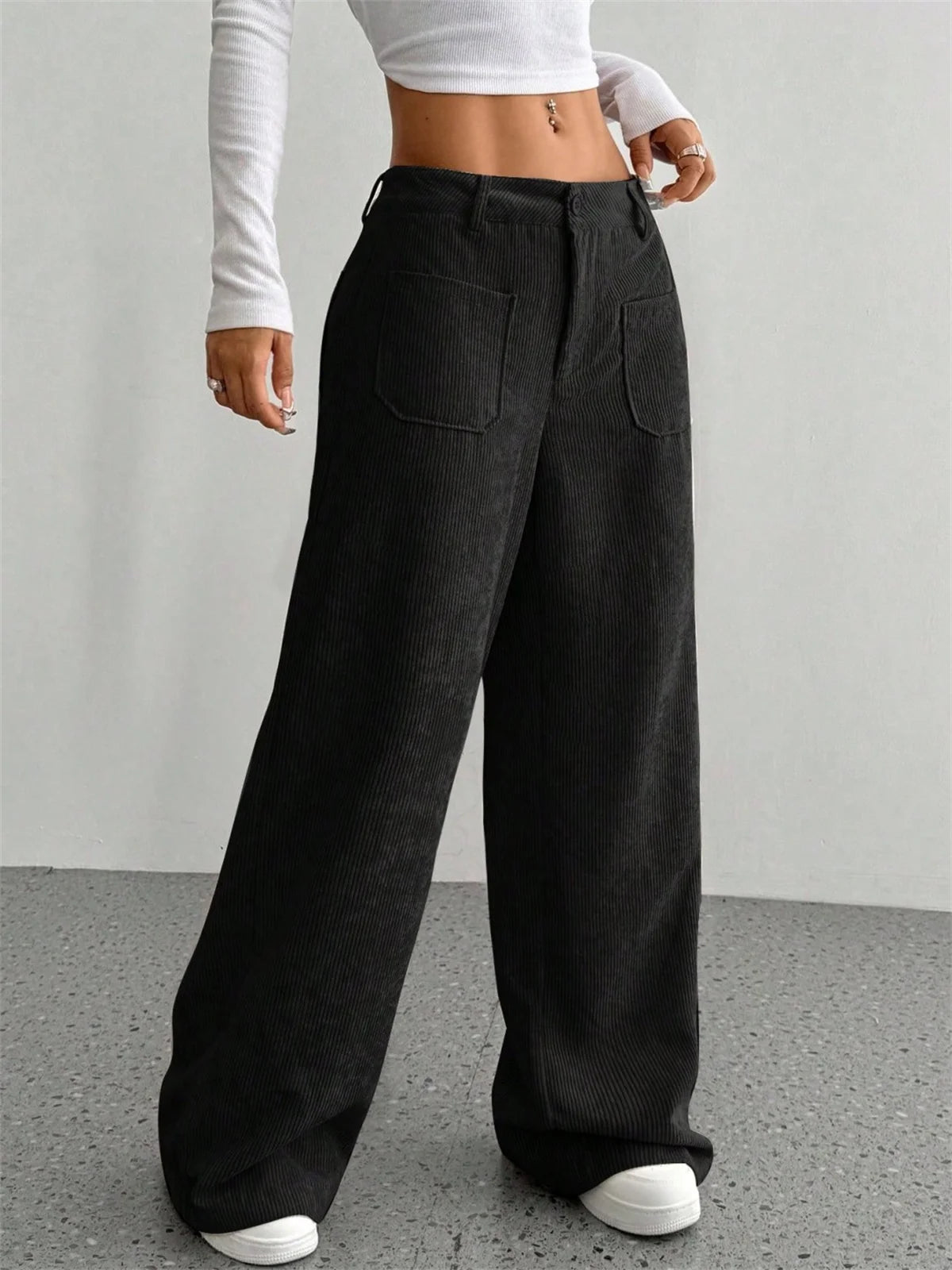 Clara – Corte Wide Leg Pantalón de Pana