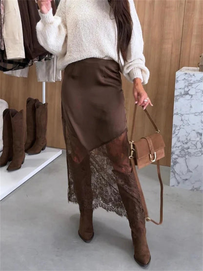 Luna - Falda Maxi de Encaje