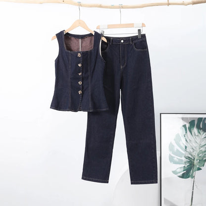 Vera – Conjunto Denim de Corte Urbano
