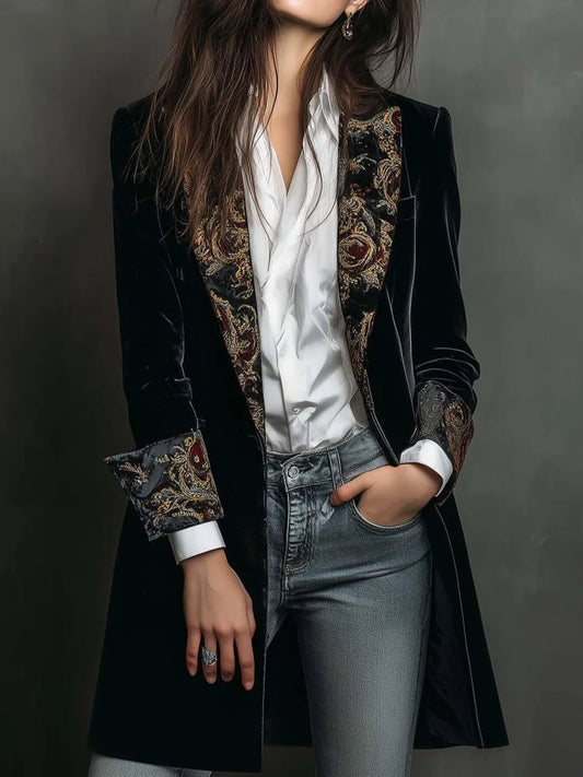 Alessia - Blazer de Terciopelo Floral