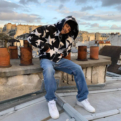 Sudadera con estampado de estrella Y2K
