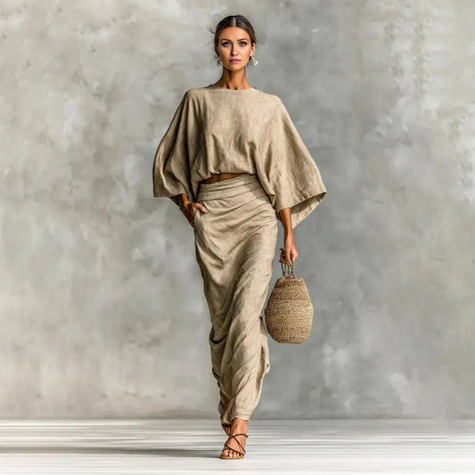 Naomi – Conjunto de Falda Fruncida