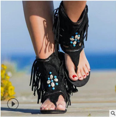 Gladiadora - Sandalias con Flecos