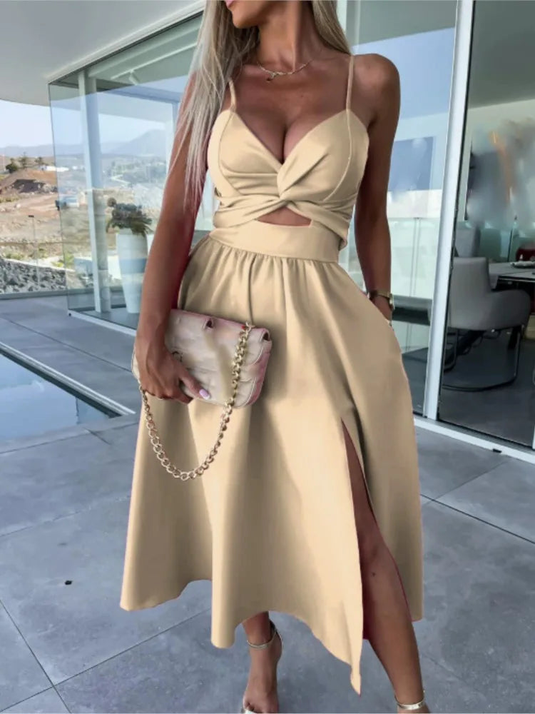 Uxía - Vestido Midi Sin Espalda