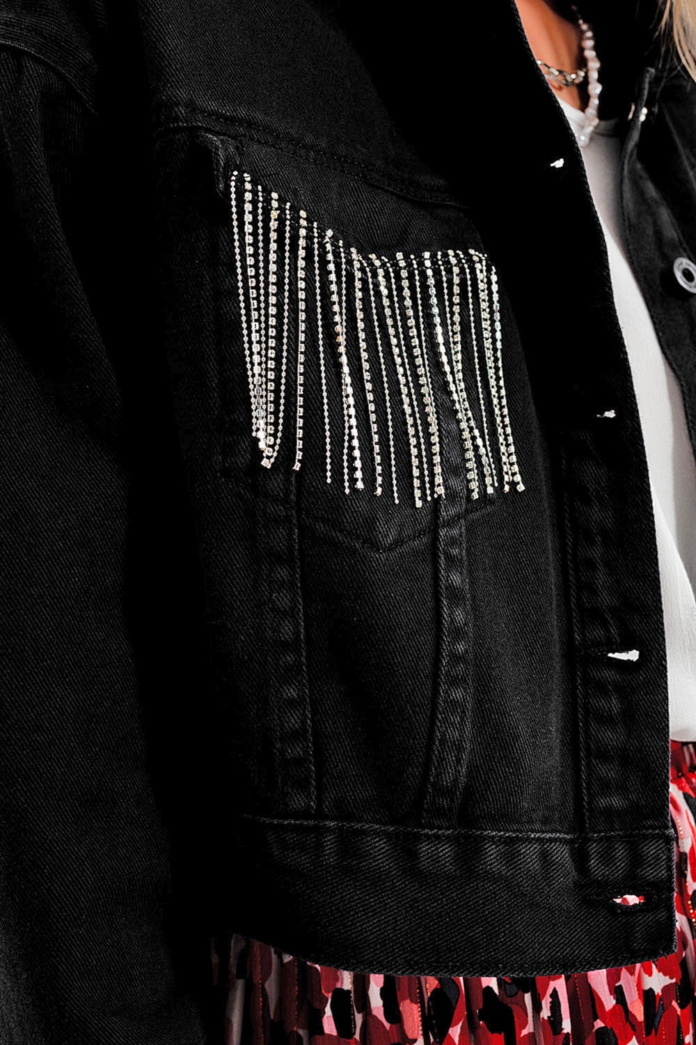 Chaqueta Vaquera Corta con Strass