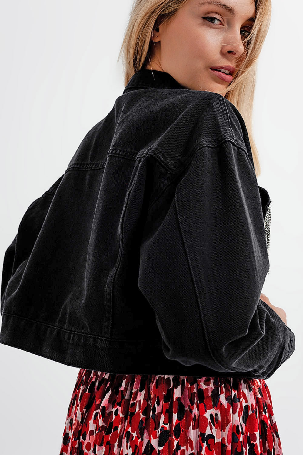 Chaqueta Vaquera Corta con Strass