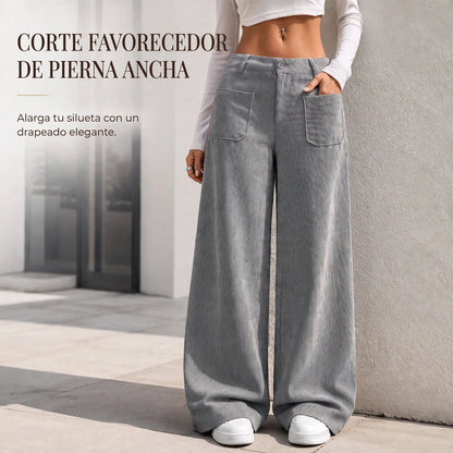 Clara – Corte Wide Leg Pantalón de Pana
